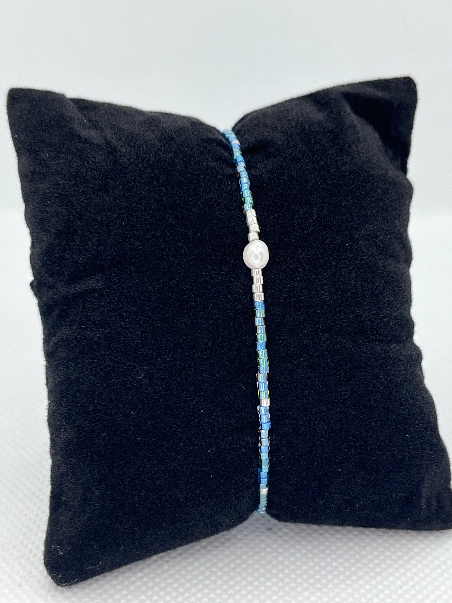 Delica blå mix armbånd