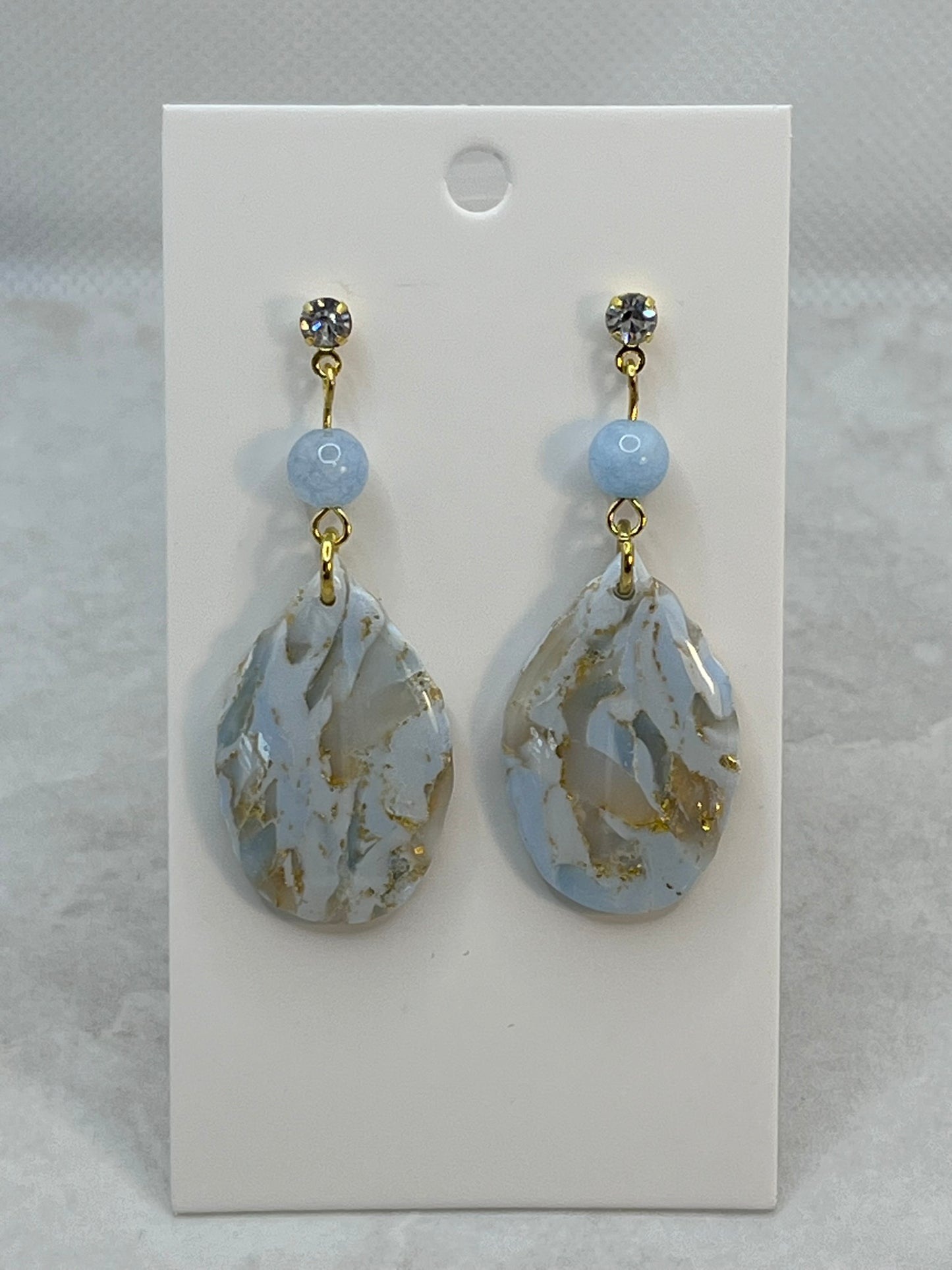 Blue Leaf'n pearl øreringe