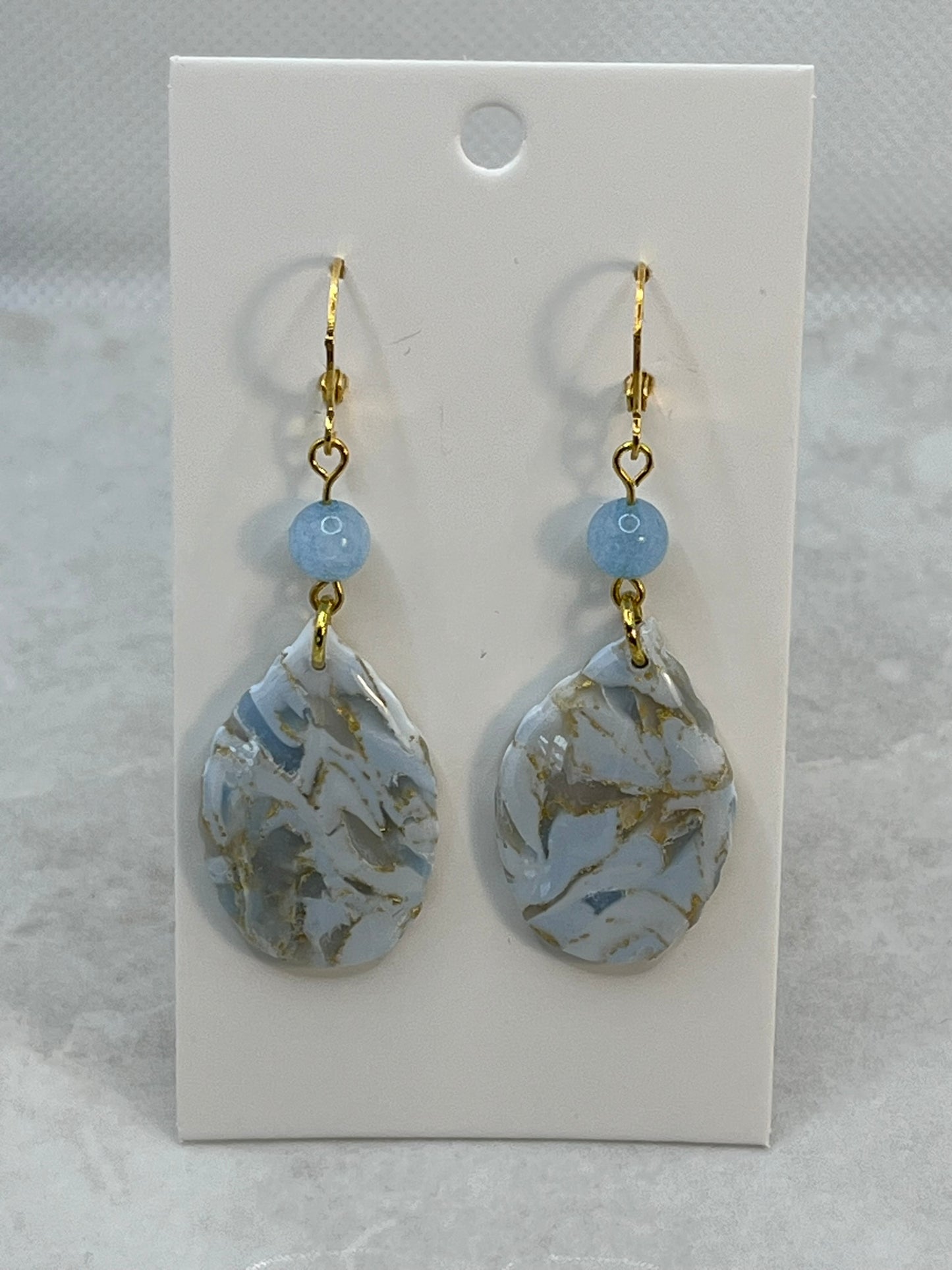 Blue Leaf'n pearl øreringe