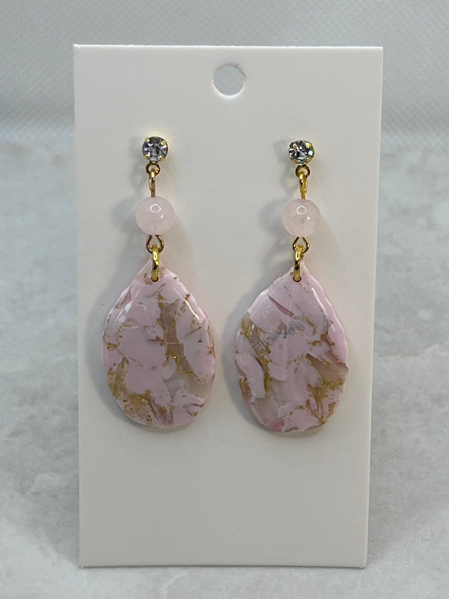 Pink Leaf'n pearl øreringe