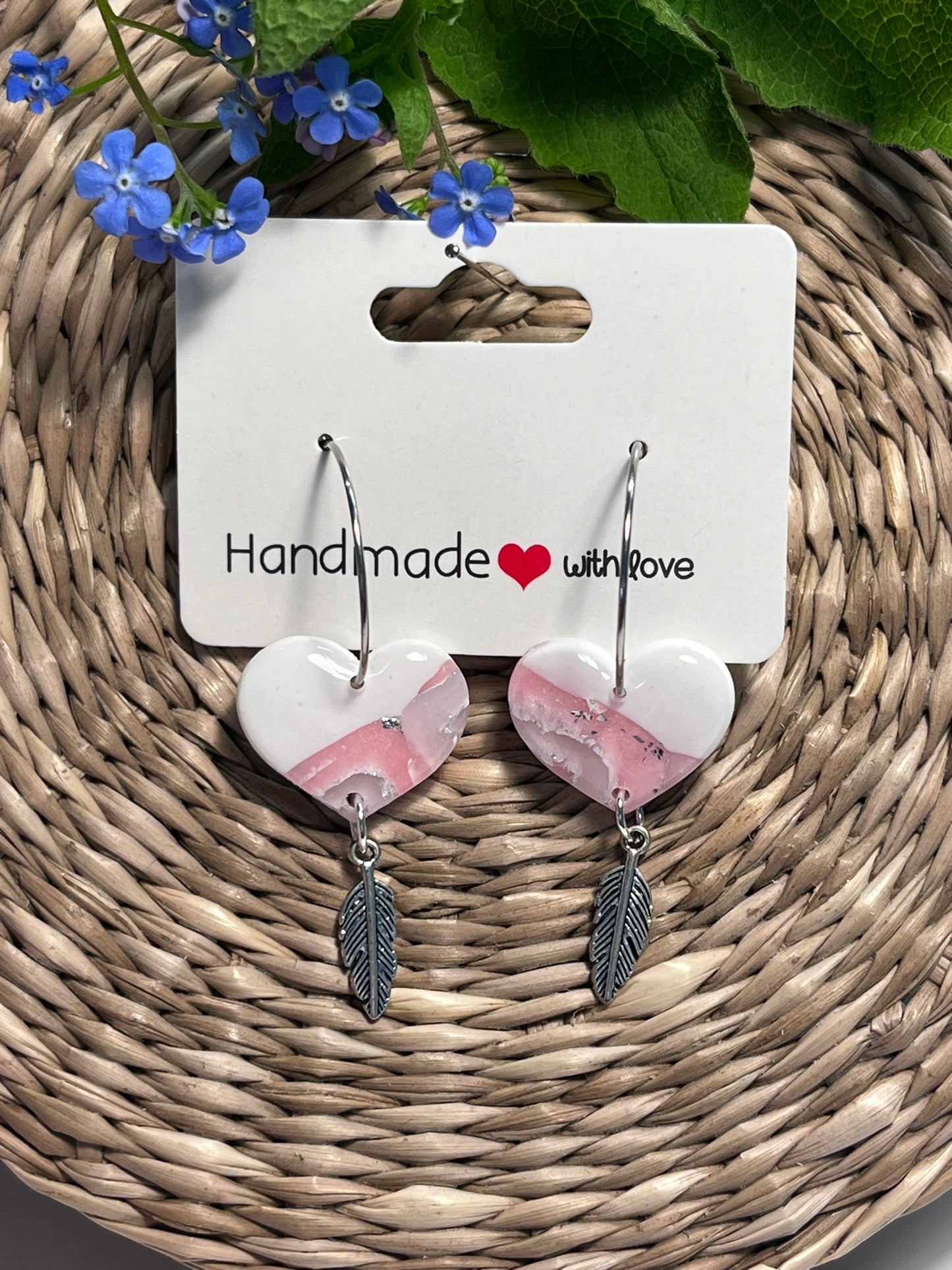 Hearts'n feather øreringe