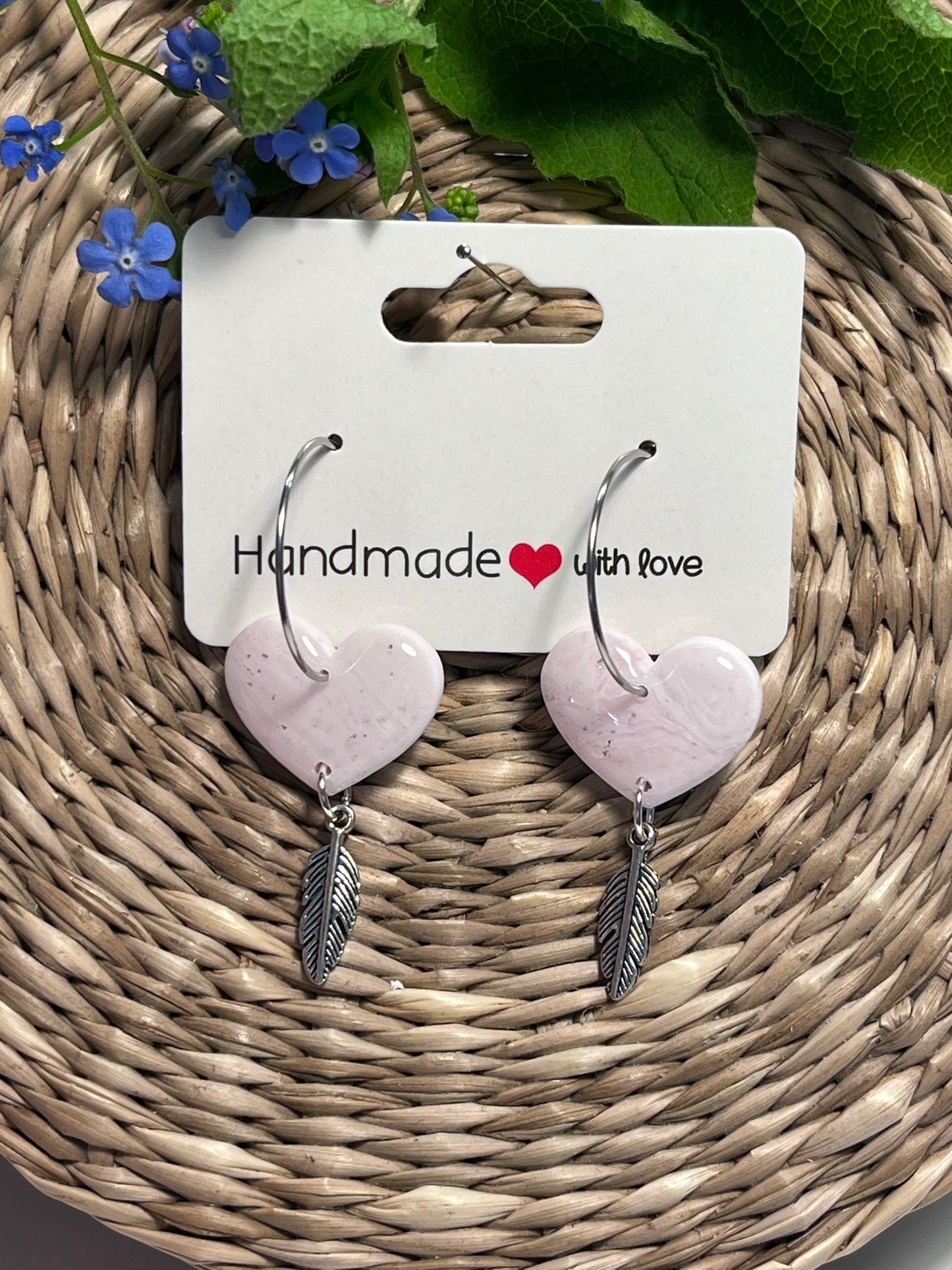 Hearts'n feather øreringe