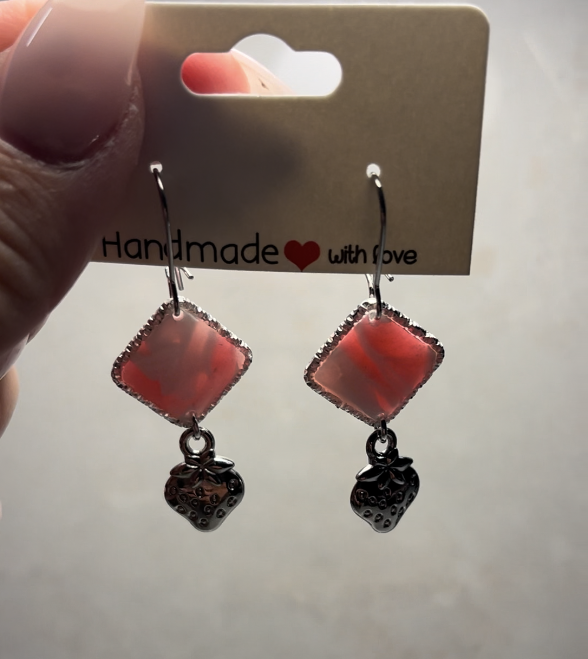 Strawberry marble øreringe