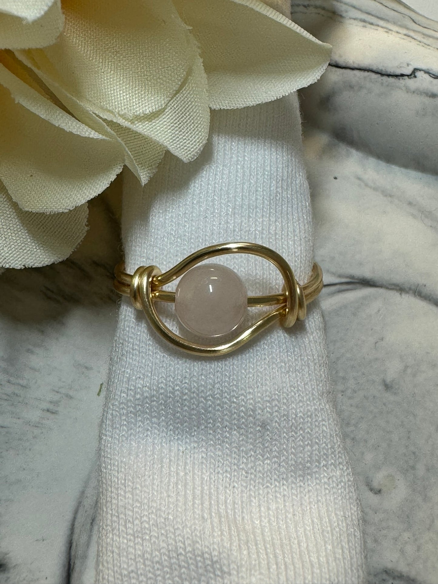 Wrappy Rose Quartz ring