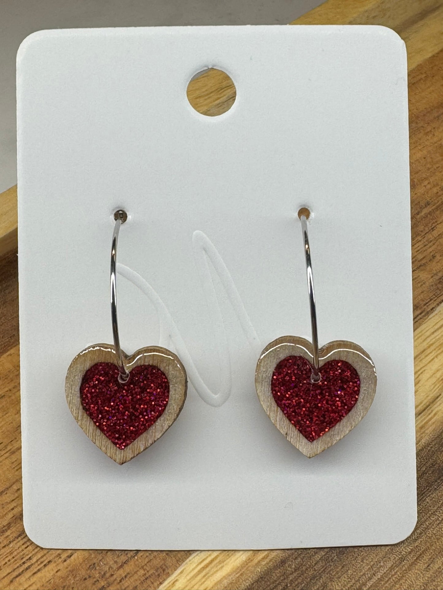 Wooden heart hoops