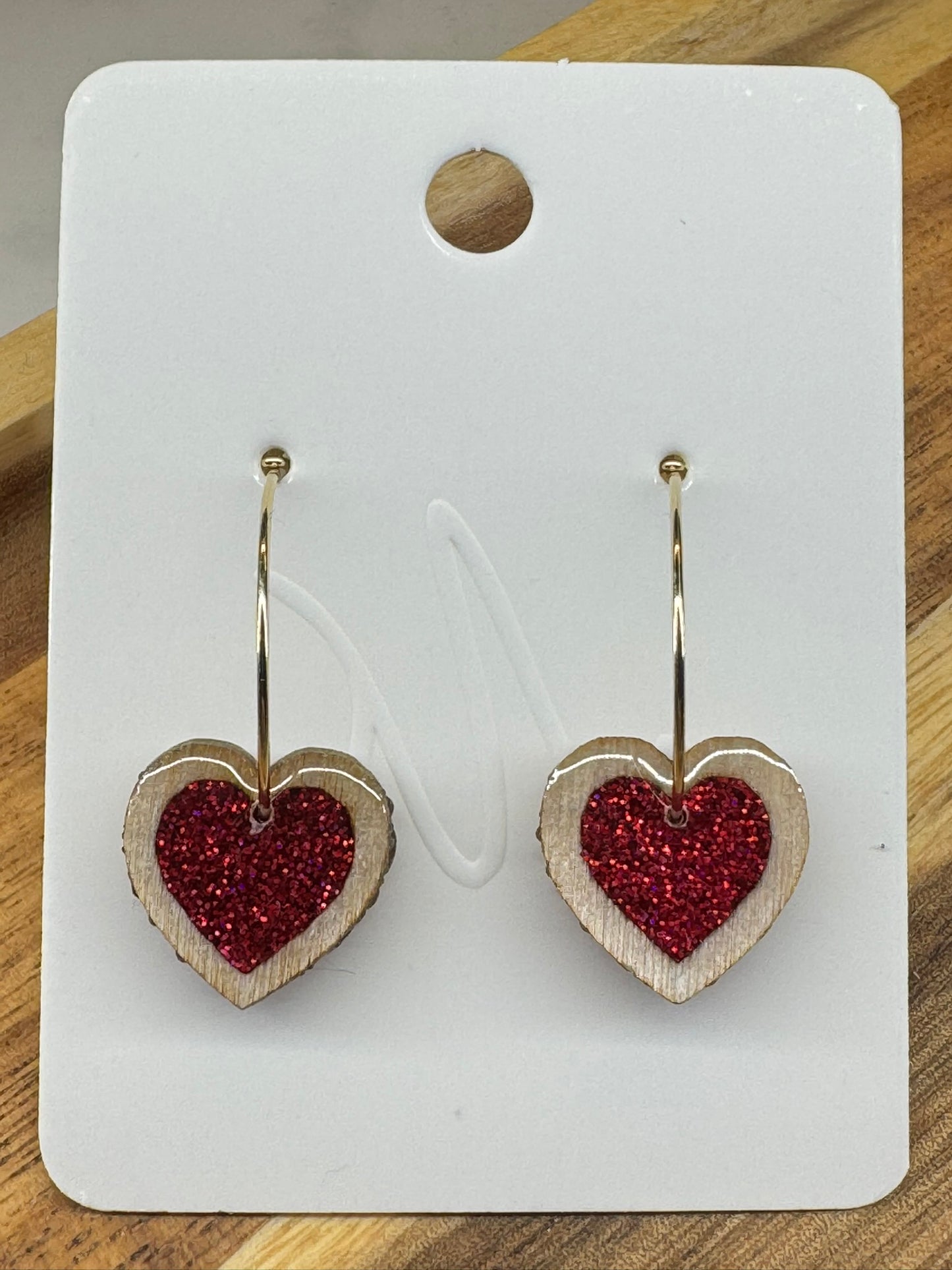 Wooden heart hoops