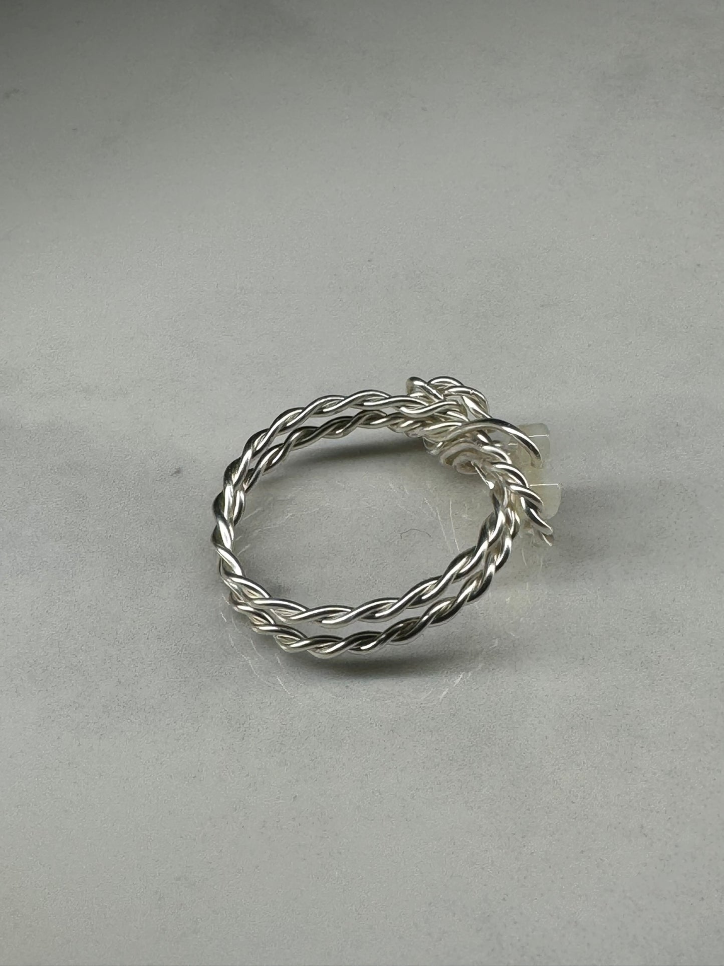 Twisted Pearly Heart ring