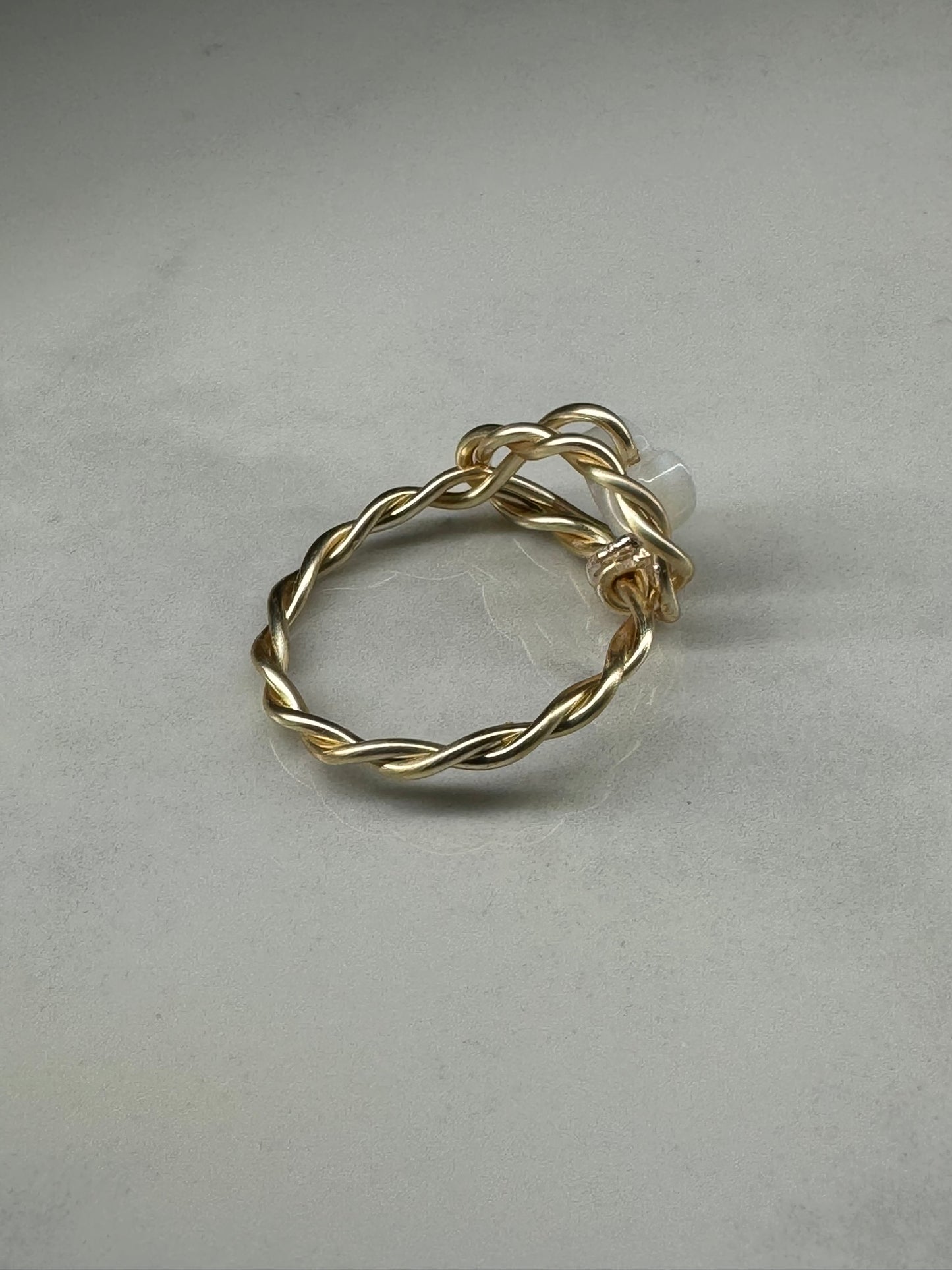 Twisted Pearly Heart ring